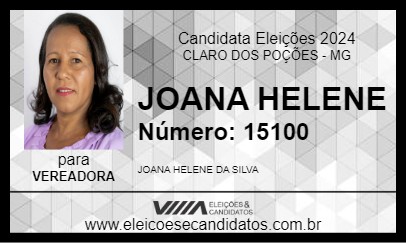 Candidato JOANA HELENE 2024 - CLARO DOS POÇÕES - Eleições