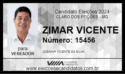 Candidato ZIMAR VICENTE 2024 - CLARO DOS POÇÕES - Eleições