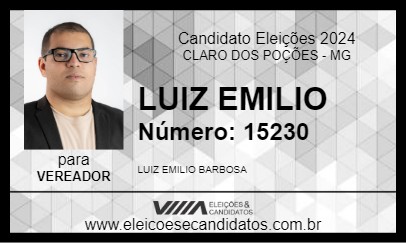 Candidato LUIZ EMILIO 2024 - CLARO DOS POÇÕES - Eleições