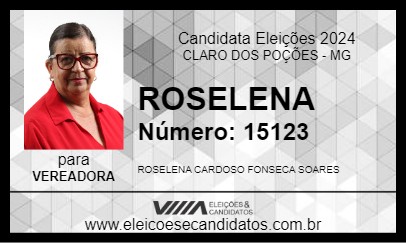 Candidato ROSELENA 2024 - CLARO DOS POÇÕES - Eleições