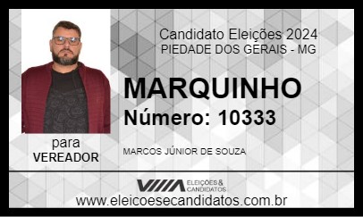 Candidato MARQUINHO 2024 - PIEDADE DOS GERAIS - Eleições