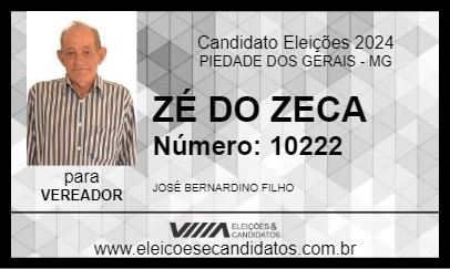 Candidato ZÉ DO ZECA 2024 - PIEDADE DOS GERAIS - Eleições