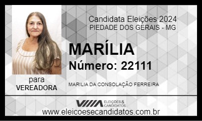 Candidato MARÍLIA 2024 - PIEDADE DOS GERAIS - Eleições