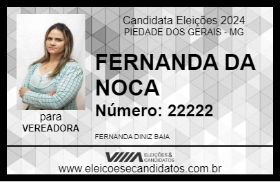 Candidato FERNANDA DA NOCA 2024 - PIEDADE DOS GERAIS - Eleições