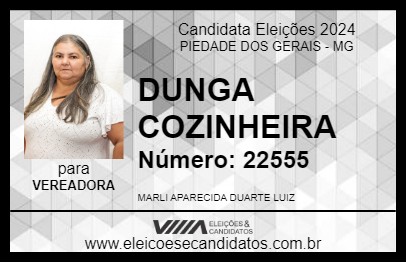 Candidato DUNGA COZINHEIRA 2024 - PIEDADE DOS GERAIS - Eleições