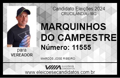 Candidato MARQUINHOS DO CAMPESTRE 2024 - CRUCILÂNDIA - Eleições