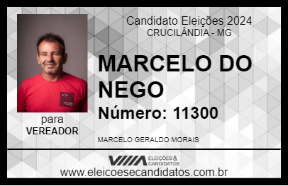 Candidato MARCELO DO NEGO 2024 - CRUCILÂNDIA - Eleições