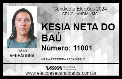 Candidato KESIA NETA DO BAÚ 2024 - CRUCILÂNDIA - Eleições