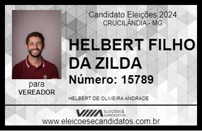 Candidato HELBERT FILHO DA ZILDA 2024 - CRUCILÂNDIA - Eleições