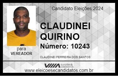 Candidato CLAUDINEI QUIRINO 2024 - BOM SUCESSO - Eleições