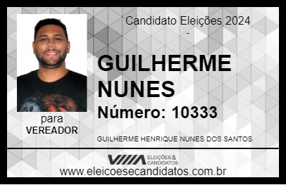 Candidato GUILHERME NUNES 2024 - BOM SUCESSO - Eleições