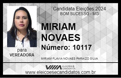 Candidato MIRIAM NOVAES 2024 - BOM SUCESSO - Eleições