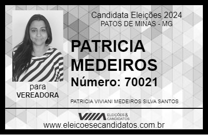 Candidato PATRICIA MEDEIROS 2024 - PATOS DE MINAS - Eleições