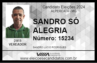 Candidato SANDRO SÓ ALEGRIA 2024 - ALPERCATA - Eleições