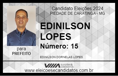 Candidato EDINILSON LOPES 2024 - PIEDADE DE CARATINGA - Eleições