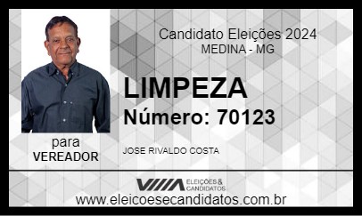 Candidato LIMPEZA 2024 - MEDINA - Eleições