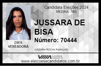 Candidato JUSSARA DE BISA 2024 - MEDINA - Eleições