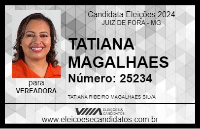 Candidato TATIANA MAGALHAES 2024 - JUIZ DE FORA - Eleições