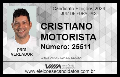 Candidato CRISTIANO MOTORISTA 2024 - JUIZ DE FORA - Eleições