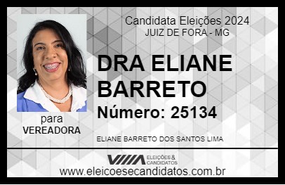 Candidato DRA ELIANE BARRETO 2024 - JUIZ DE FORA - Eleições