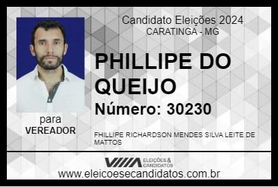 Candidato FHILLIPE DO QUEIJO 2024 - CARATINGA - Eleições