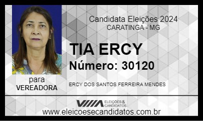 Candidato TIA ERCY 2024 - CARATINGA - Eleições