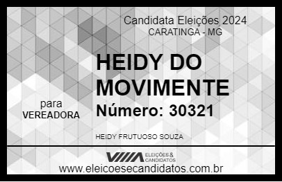 Candidato HEIDY DO MOVIMENTE 2024 - CARATINGA - Eleições