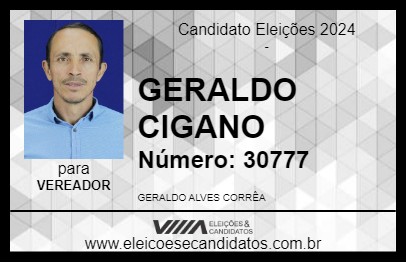 Candidato GERALDO CIGANO 2024 - CARATINGA - Eleições