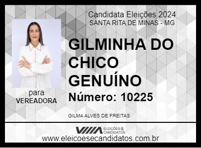 Candidato GILMINHA DO CHICO GENUÍNO 2024 - SANTA RITA DE MINAS - Eleições