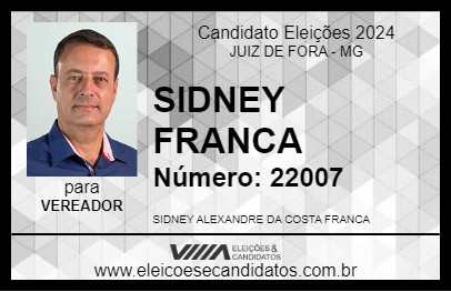 Candidato SIDNEY FRANCA 2024 - JUIZ DE FORA - Eleições