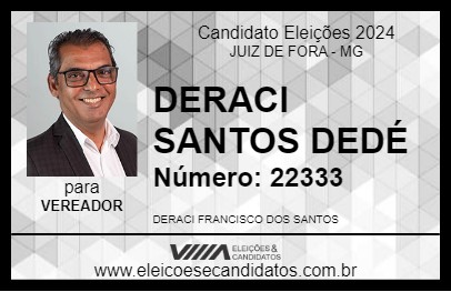 Candidato DERACI SANTOS DEDÉ 2024 - JUIZ DE FORA - Eleições