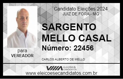 Candidato SARGENTO MELLO CASAL 2024 - JUIZ DE FORA - Eleições