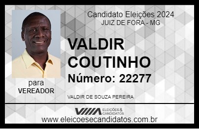 Candidato VALDIR COUTINHO 2024 - JUIZ DE FORA - Eleições