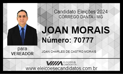 Candidato JOAN MORAIS 2024 - CÓRREGO DANTA - Eleições