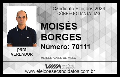 Candidato MOISÉS BORGES 2024 - CÓRREGO DANTA - Eleições