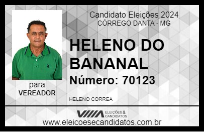 Candidato HELENO DO BANANAL 2024 - CÓRREGO DANTA - Eleições