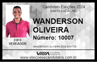 Candidato WANDERSON OLIVEIRA  2024 - SANTA LUZIA - Eleições