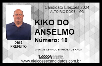 Candidato KIKO DO ANSELMO 2024 - ALTO RIO DOCE - Eleições