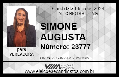 Candidato SIMONE AUGUSTA 2024 - ALTO RIO DOCE - Eleições