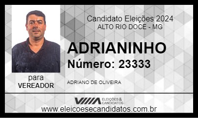 Candidato ADRIANINHO 2024 - ALTO RIO DOCE - Eleições