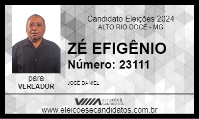 Candidato ZÉ EFIGÊNIO 2024 - ALTO RIO DOCE - Eleições