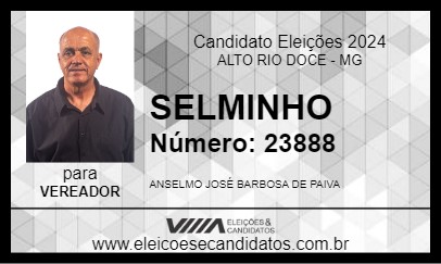 Candidato SELMINHO 2024 - ALTO RIO DOCE - Eleições