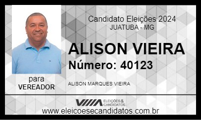 Candidato ALISON VIEIRA  2024 - JUATUBA - Eleições