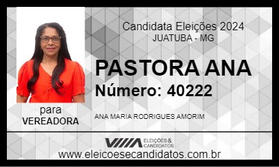 Candidato PASTORA ANA 2024 - JUATUBA - Eleições