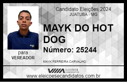 Candidato MAYK DO HOT DOG 2024 - JUATUBA - Eleições