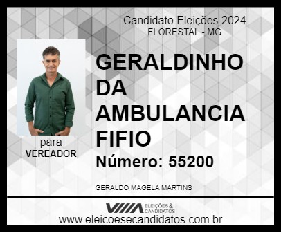 Candidato GERALDINHO DA AMBULANCIA FIFIO 2024 - FLORESTAL - Eleições