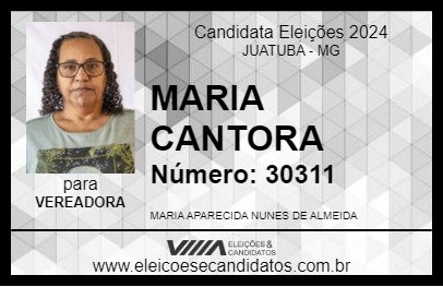 Candidato MARIA CANTORA 2024 - JUATUBA - Eleições