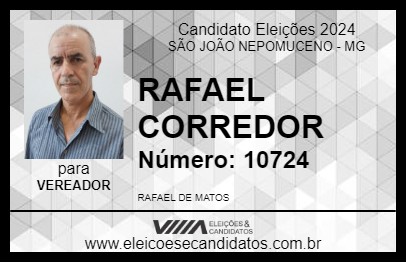 Candidato RAFAEL CORREDOR 2024 - SÃO JOÃO NEPOMUCENO - Eleições