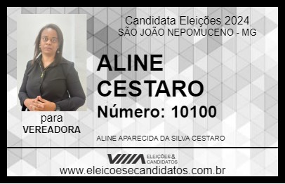 Candidato ALINE CESTARO 2024 - SÃO JOÃO NEPOMUCENO - Eleições