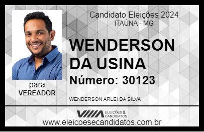 Candidato WENDERSON DA USINA 2024 - ITAÚNA - Eleições